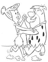 coloriage flintstones wilma et fred pierreafeu dansent